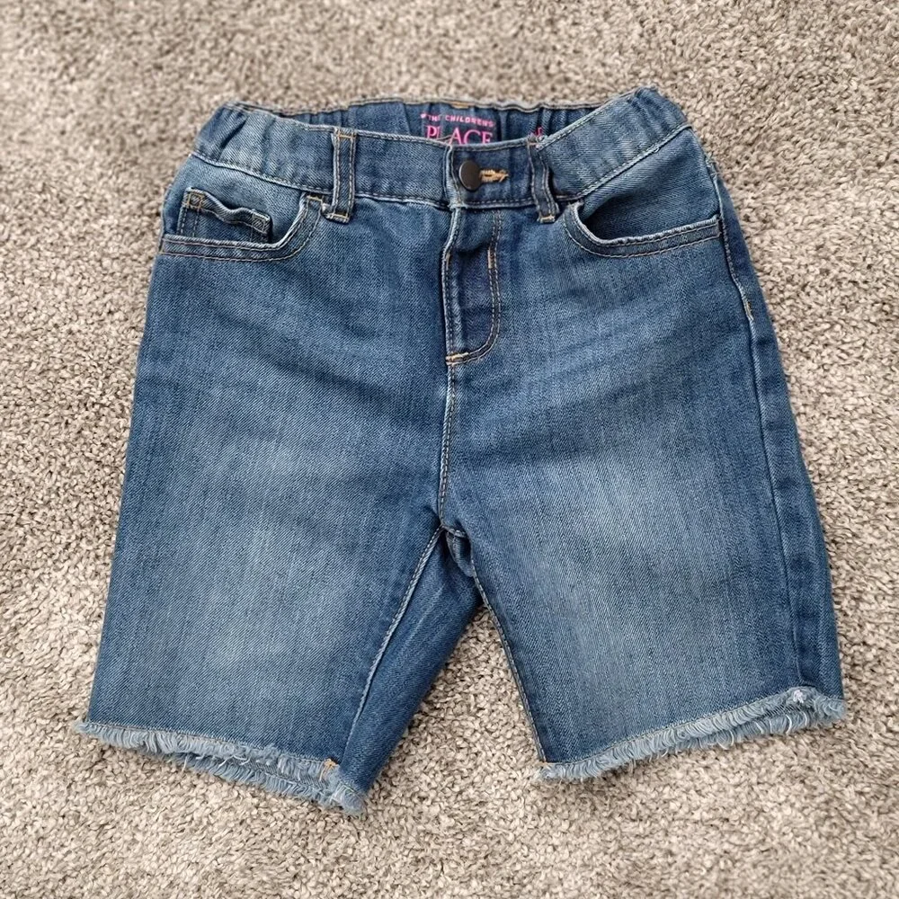 The Children's Place Blue Jean Shorts Midi-Long 5T Adjustible Waist